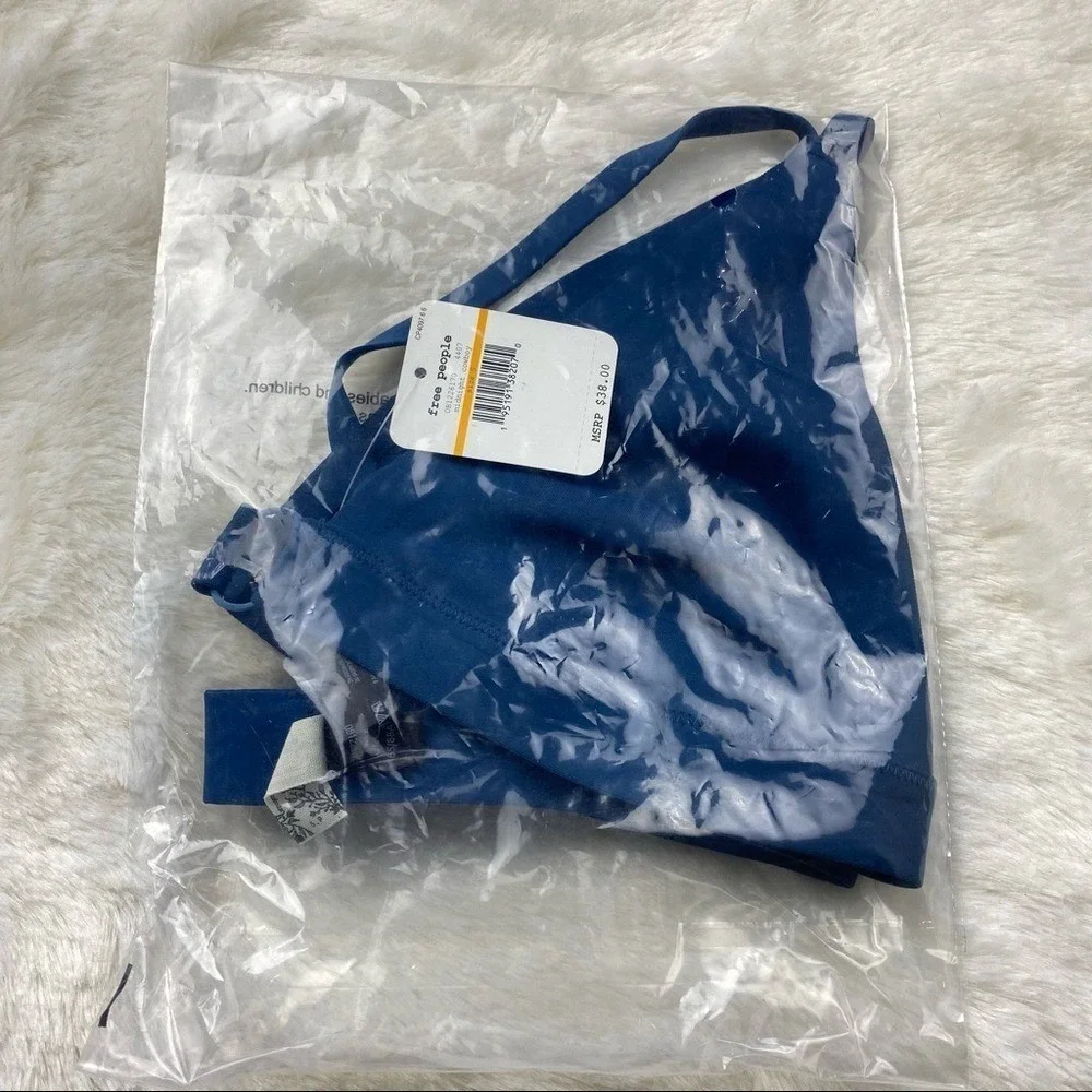 NWT Free People oh Scuba Bralette‎ Women Small midnight cowboy Racerback